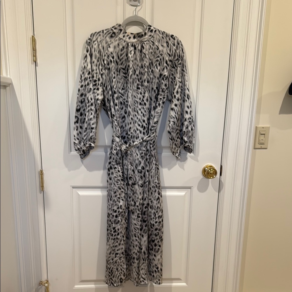 Leopard Print Long Sleeve Dress